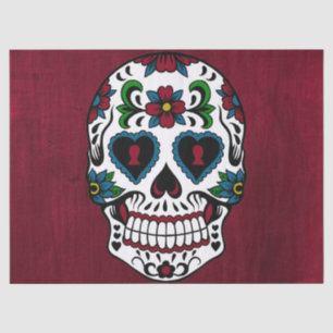 Retro Day of the Dead Sugar Skull Tissue Paper