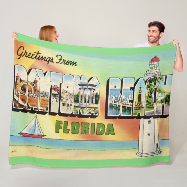 Retro Daytona Beach Throw Blanket (In Situ)