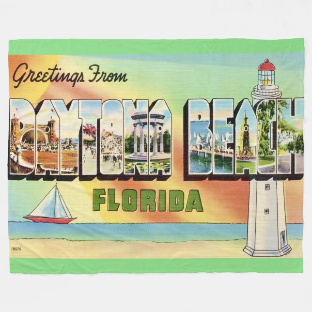 Retro Daytona Beach Throw Blanket (Front (Horizontal))