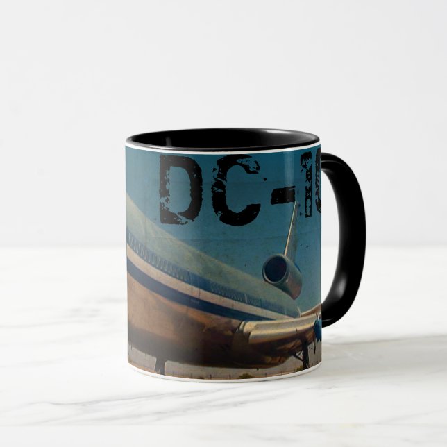 Retro DC10 Airliner Coffee Mug (Front Right)