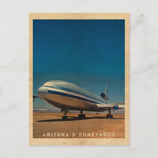 Retro DC10 Airliner Travel Postcard (Front)