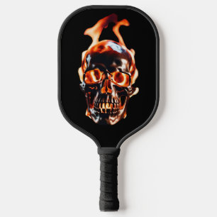 Retro Dead Burning skeleton Skull in Fire  Pickleball Paddle