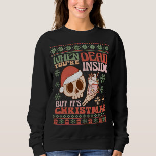 Retro "Dead Inside But It's Christmas" Funny Women Sweatshirt