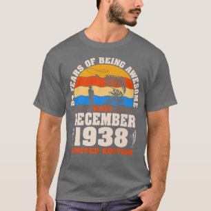Retro December 1938 84 Year Old Fishing Lover 84th T-Shirt