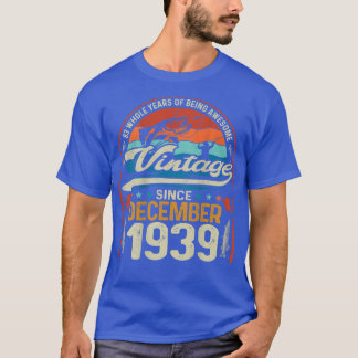 Retro December 1939 83 Year Old Fishing Lover 83rd T-Shirt
