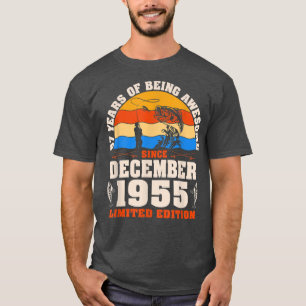Retro December 1955 67 Year Old Fishing Lover 67th T-Shirt