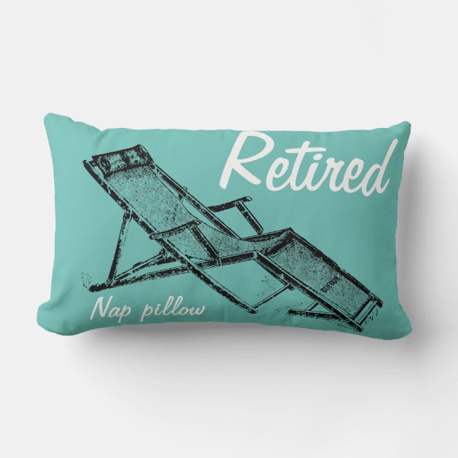 Retro Deckchair Retired Nap Lumbar Pillow 2 (Front)