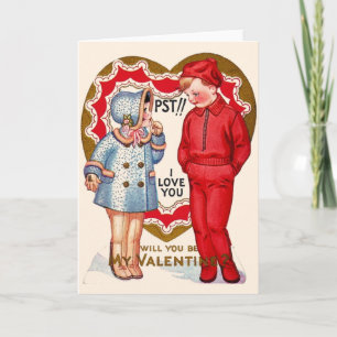 Retro Declaration Of Love Valentine's Day Card