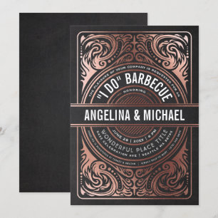 Retro Déco I Do BQ Invitations Rose Gold Foil