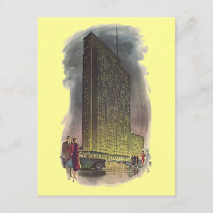 Retro Deco Style Moved Announcements Skyscraper