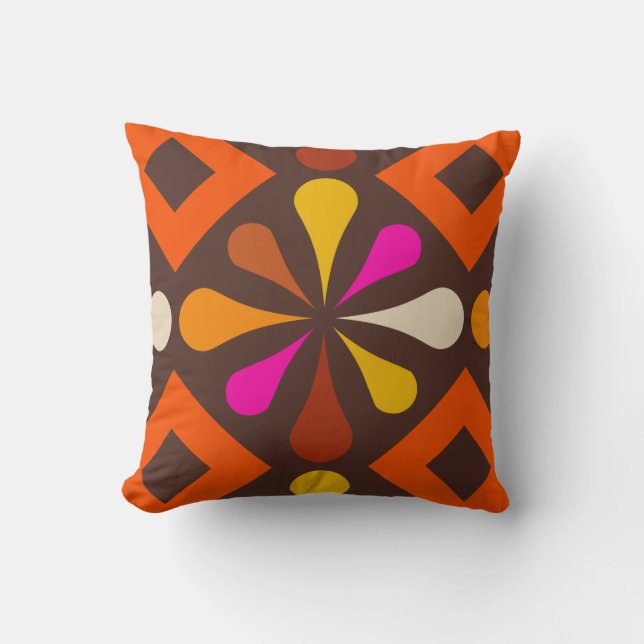 Retro decorative pillow 70s 60s style (Front)