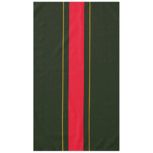 Retro Deep Forest Green Red Brown Racing Stripes Tablecloth