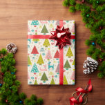 Retro Deer Amongst Snowy Christmas Trees Wrapping Paper<br><div class="desc">Super cute retro deer and Christmas trees perfect for a vintage Christmas! Also includes snowflakes,  Christmas presents,  and ornaments.</div>