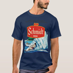 Retro Defunct Schmidt Beer Waterskiing T-Shirt
