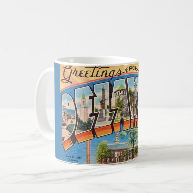 Retro Delaware Greeting Mug (Devant gauche)