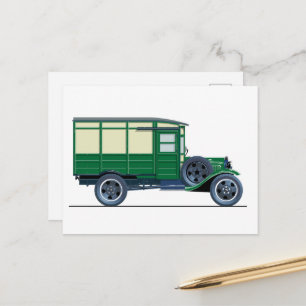 Retro delivery truck postcard