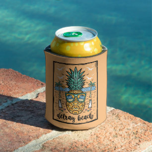 Retro Delray Beach Florida Can Cooler