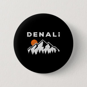 Retro Denali National Park Mountains Vintage Alask 2 Inch Round Button