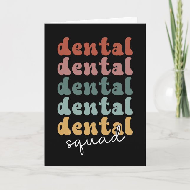 Retro Dental Squad | Dental Team | Dental Staff  Card (Front)