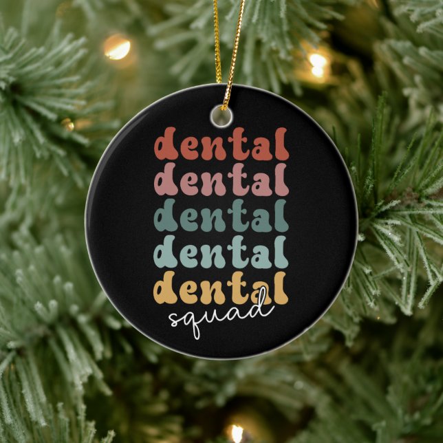 Retro Dental Squad | Dental Team | Dental Staff Ceramic Ornament (Tree)