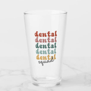 Retro Dental Squad Dental Team Dental Staff Glass