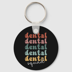 Retro Dental Squad Dental Team Dental Staff Keychain