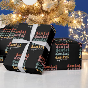 Retro Dental Squad Dental Team Dental Staff Wrapping Paper