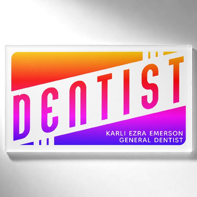 retro dentist name tag (Front)