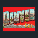 Retro Denver Colorado Postcard<br><div class="desc">It's a greeting postcard for Denver Colorado repurposed!</div>