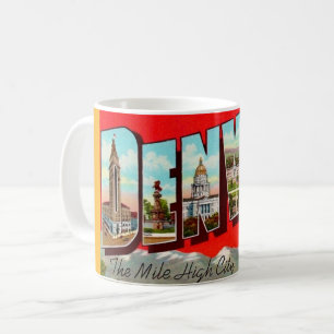 Retro Denver Colorado Postcard Coffee Mug