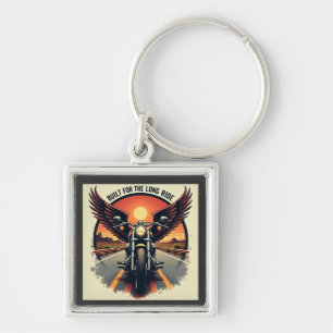 Retro Desert Highway Motorcycle Brotherhood Biker  Keychain