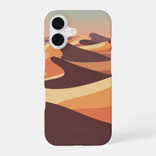 Retro Desert Ripple Landscape iPhone 16 Case