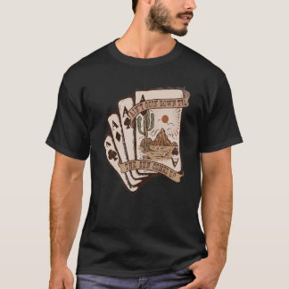 Retro Desert Sunset Cards Ain't Going Down Western T-Shirt
