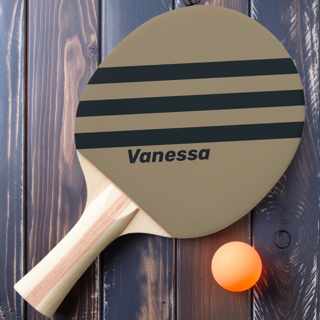 Retro Desert Three Stripes with Name Ping Pong Paddle (Creator Uploaded)