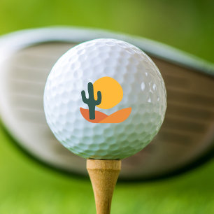 Retro Desert with Cactus Golf Balls