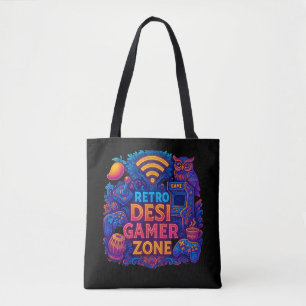 Retro Desi Gamer Zone Sac fourre-tout - Neon Gamin