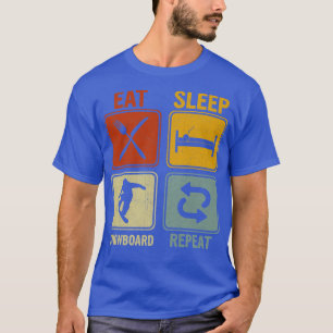 Retro Design For Snowboarder Eat Sleep Snowboard R T-Shirt