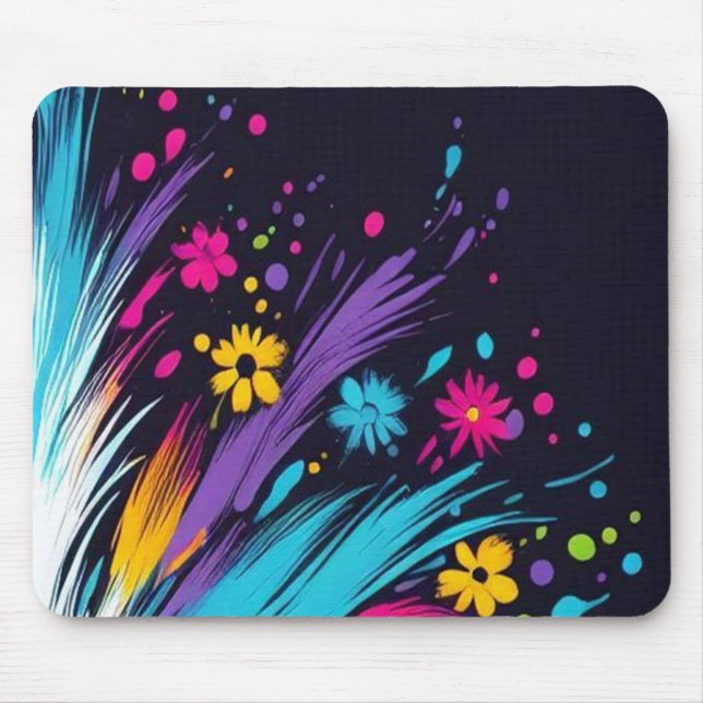 Retro Design on a 1970's Thick Computer Mousepad (Front)