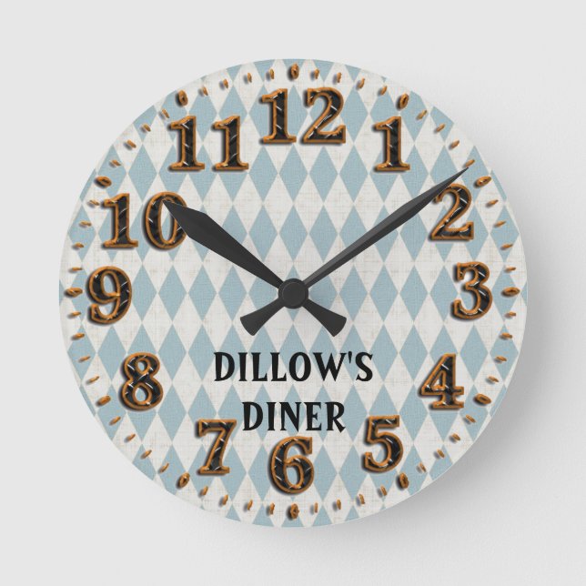 Retro Design Personalized Clock Template (Front)