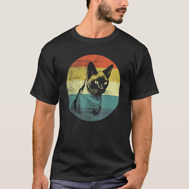 Retro Design Siamese Cat T-Shirt (Front)