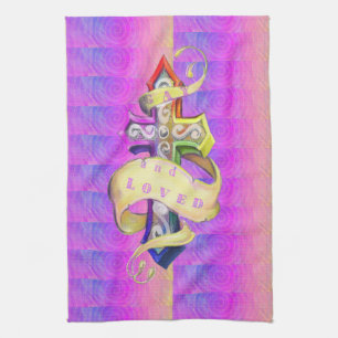 Retro design tattoo style -gay love kitchen towel