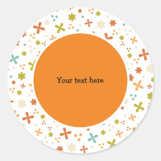 Retro design with flowers classic round sticker