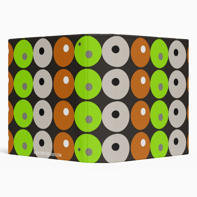 Retro Designer Dots & Circles Funky Pattern Binder (Background)