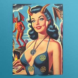 Retro Devil Girl Tissue Paper