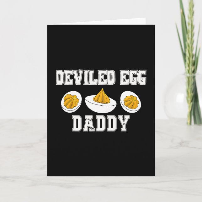 Retro Deviled Egg Daddy Funny Thanksgiving Fathers Card (Front)