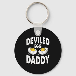 Retro Deviled Egg Daddy Funny Thanksgiving Fathers Keychain