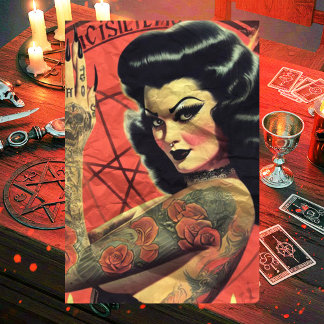 Retro Devilish Girl Tissue Paper