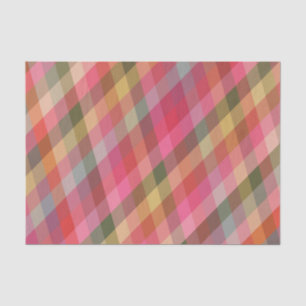 Retro Diagonal Christmas Plaid Cute Preppy Holiday Tissue Paper