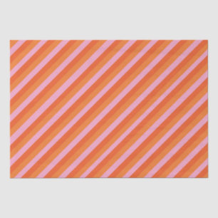 Retro Diagonal Orange and Pink Tissue Paper