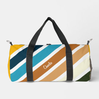 Retro Diagonal Stripes Duffle Bag